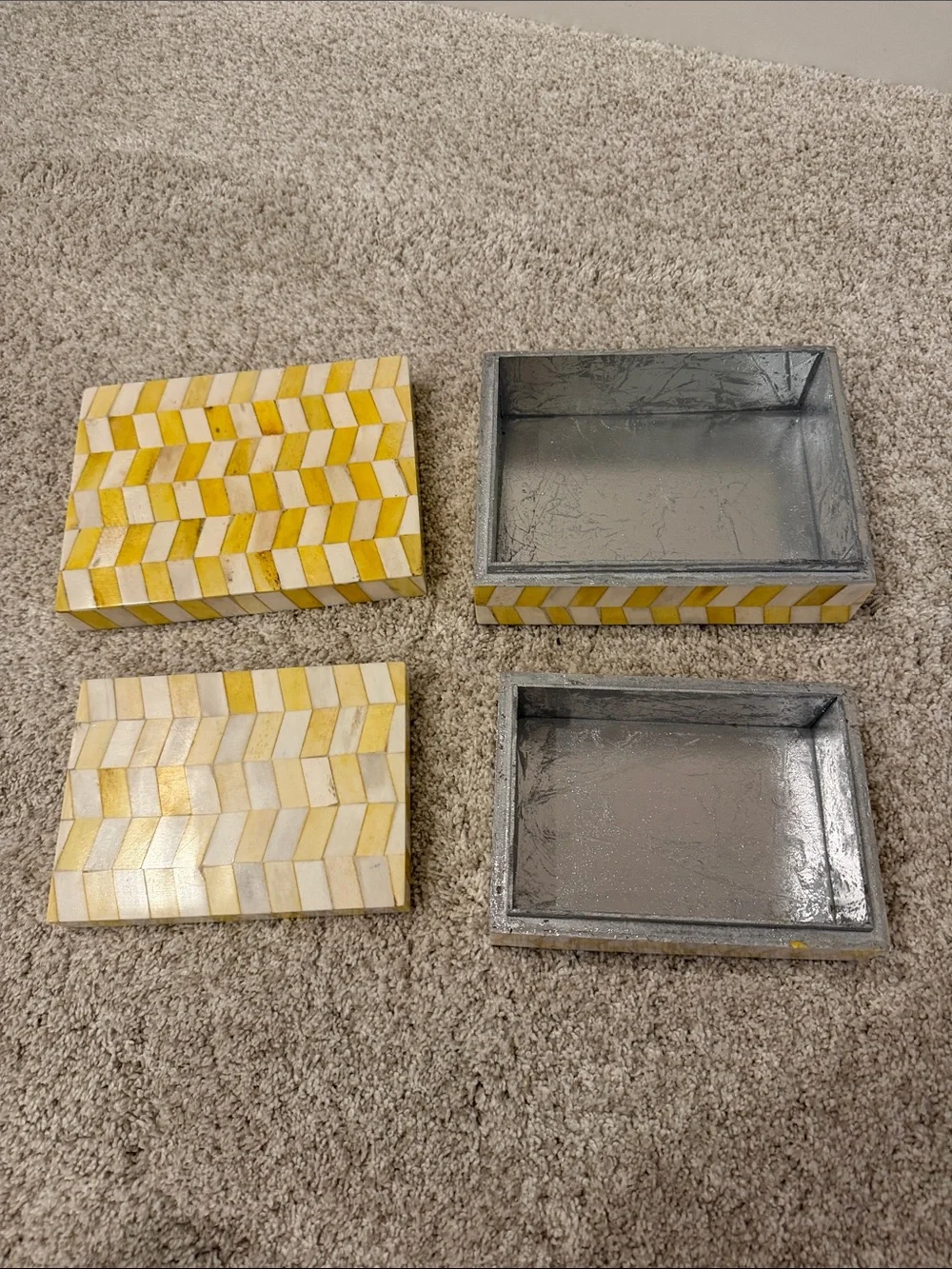 Decorative yellow boxes - set of 2